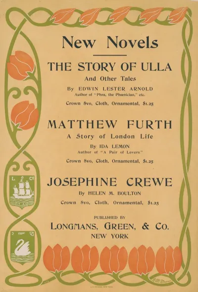 New Novels The Story Of Ulla Mathhew Furth Josephine Crewe