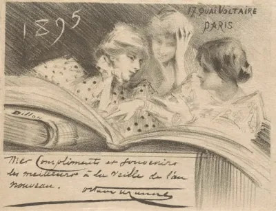 New Years Greeting From Octave Uzanne For The Year 1895