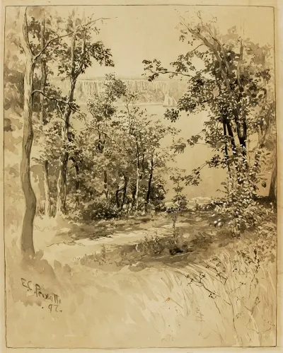 New York Site Of Fort Washington Looking At Fort Lee