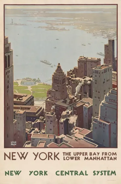 New York The Upper Bay From Lower Manhattan New York Central System