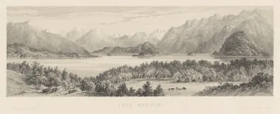 New Zealand Graphic And Descriptive Plate V Lake Manapouri