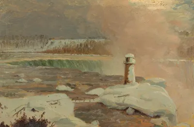 Niagara River And Falls In Snow