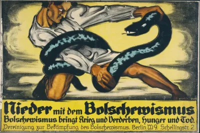 Nieder Mit Dem Bolschewismus Bolschewismus Bringt Krieg Und Verderben Hunger Und Tod