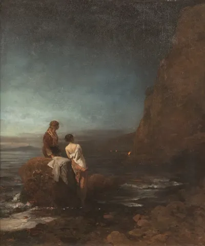 Night By The Beach Of Naples