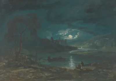 Night River Landscape With A Ruined Abbey