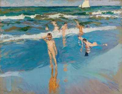 Ninos En El Mar Playa De Valencia Children In The Sea Valencia Beach
