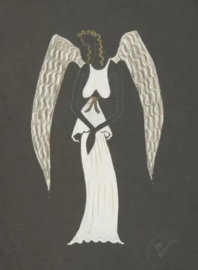 No More Peace White Halter Top With White Double Layer Skirt And Angel Wings