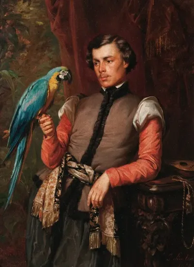 Nobleman With A Parrot