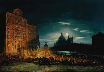 Nocturnal Venetian Scene On The Feast Of The Redentore 2