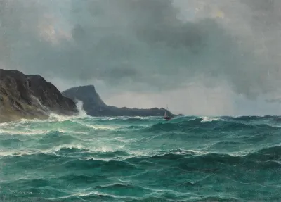 Nordische Kuste Mit Segelboot