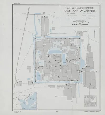 North China Shantung Province Town Plan Of Chu Hsien