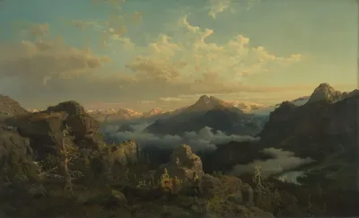 Norwegian Highlands In Sunrise