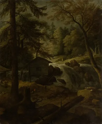 Norwegian Landscape With Watermill On A Stream