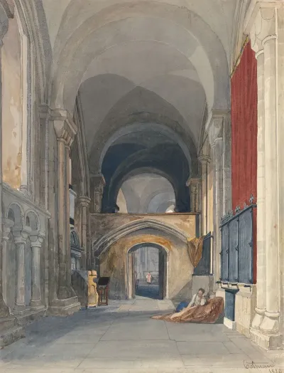 Norwich Cathedral Interior Of The North Aisle Of The Choir Looking East