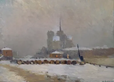 Notre Dame De Paris Effet De Neige Le Soir