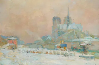 Notre Dame De Paris Vue Du Quai De La Tournelle Effet De Neige 2