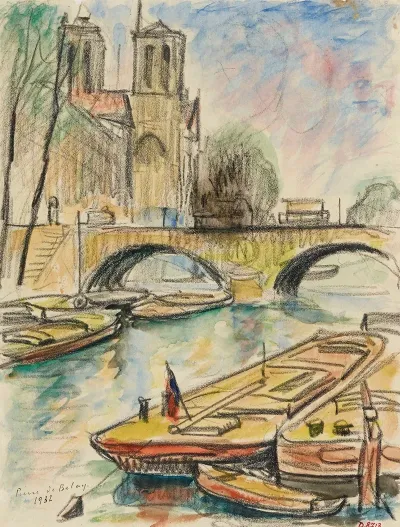 Notre Dame Et Le Pont Saint Michel