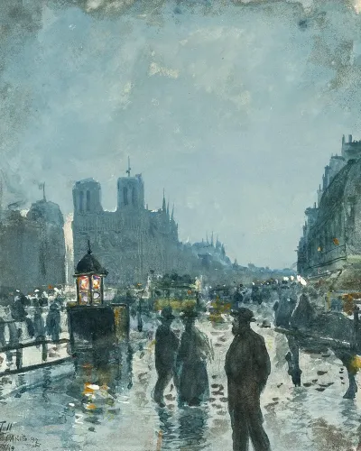 Notre Dame In Paris In The Rain