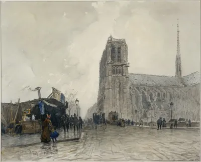 Notre Dame Vue Du Pont Au Double