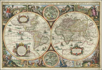 Nova Totius Terrarum Orbis Geographica Ac Hydrographica Tabula Auc T Iud Hondio