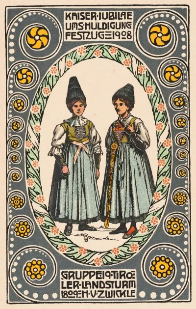 Nr 178 Kaiser Jubilaums Huldigungs Festzug 1908 Gruppe Tiroler Landsturm 1809