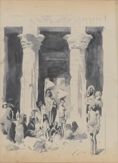 Nubians In Front Of The Temple Of Dendur