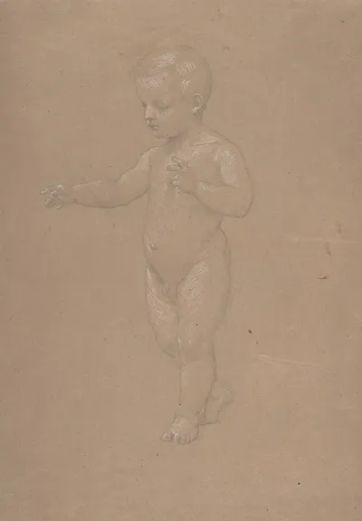 Nude Boy Walking To The Left