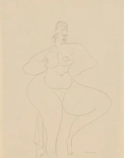 Nude Dancer With Drape