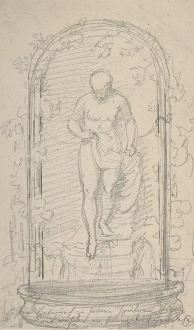 Nude Female Figure In A Niche
