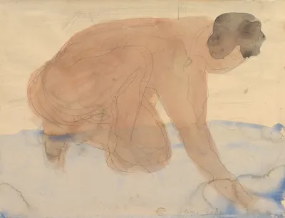 Nude Figure On Hands And Knees