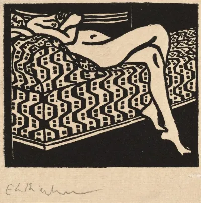 Nude Girl Lying On A Sofa