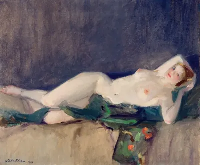 Nude Green Scarf