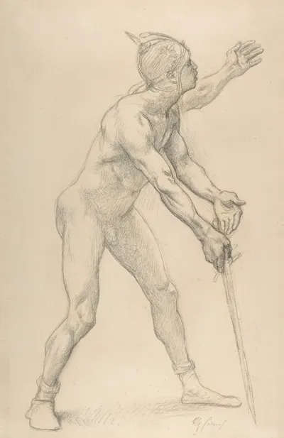 Nude Male Figure With A Sword