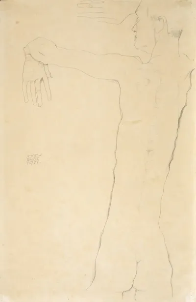Nude Man With Raised Arms