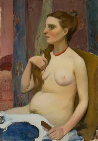 Nude Of A Woman Combing Her Hair