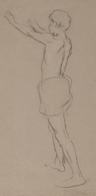 Nude Of A Young Man Depicted From The Back