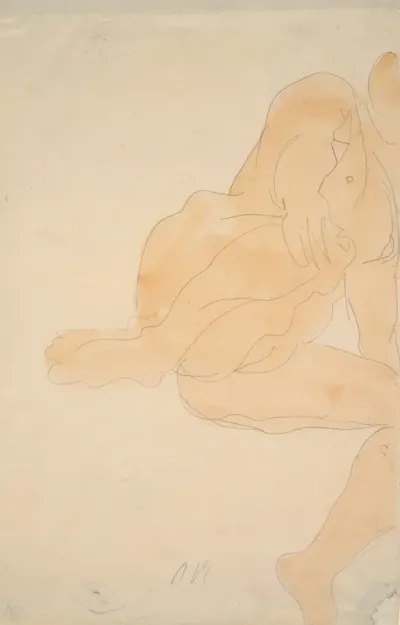 Nude Sitting Knee Raised