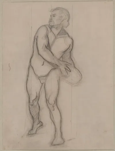 Nude Sketch To The Assailant To The Painting Martyrdom Of St Matthias 2