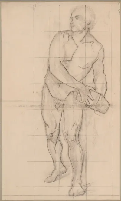 Nude Sketch To The Assailant To The Painting Martyrdom Of St Matthias