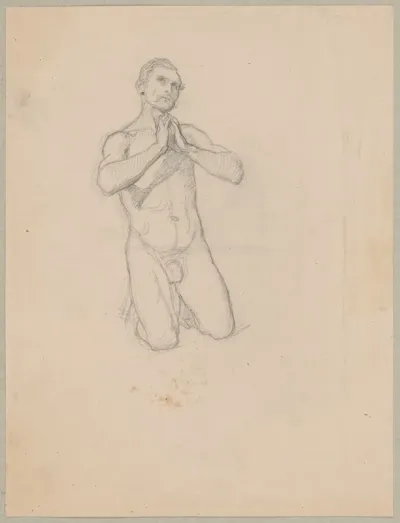 Nude Sketch To The Figure Of St Matthias To The Painting Martyrdom Of St Matthias 2