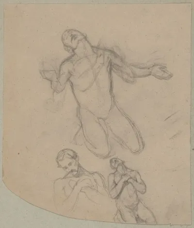 Nude Sketch To The Figure Of St Matthias To The Painting Martyrdom Of St Matthias 3