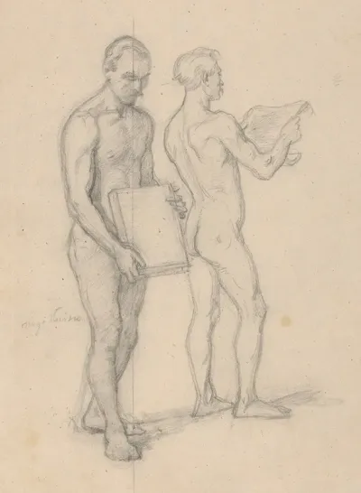 Nude Studies For The Figures Of Jasko Of Teczyn And The Man Standing Behind Him For The Painting Queen Jadwigas Oath