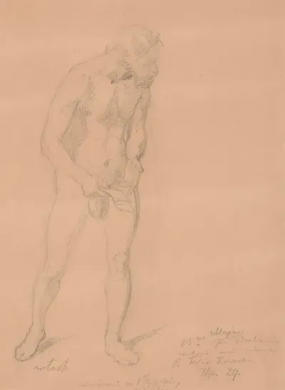 Nude Study For A Figure Of An Italian In The Painting The Upbringing Of Sigismund Augustus
