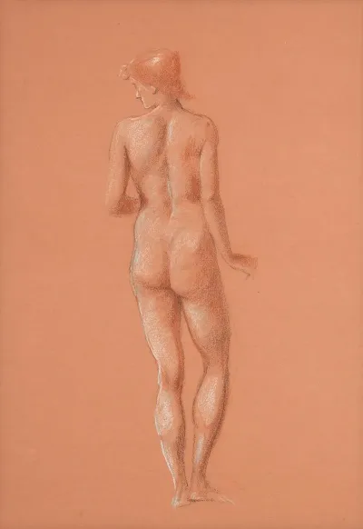 Nude Study For Attendant Figure In The Sleep Of Arthur In Avalon