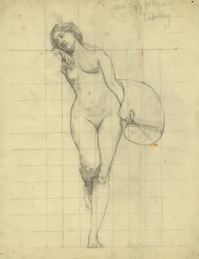 Nude Study For Figure Of Painting