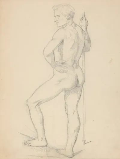 Nude Study Of Guardian To The Painting Katarzyna Jagiellonka In Gripsholm Prison