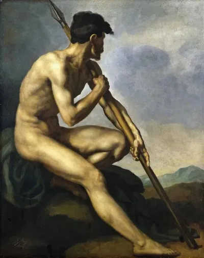 Nude Warrior With A Spear