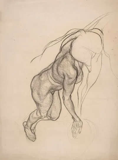 Nude Woman Lying On Her Stomach