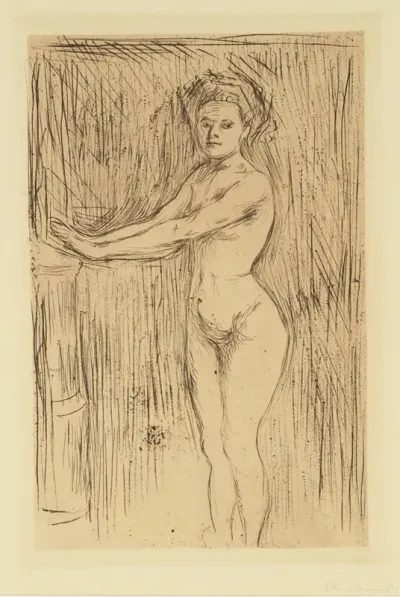 Nude Woman Model Warming Her Hands