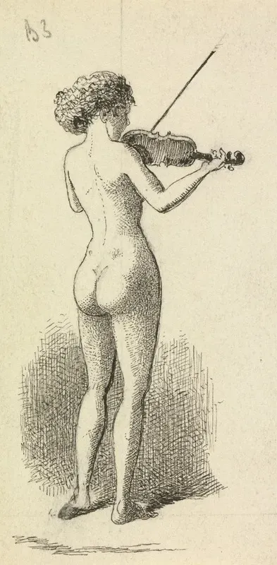 Nude Woman Playing The Violin